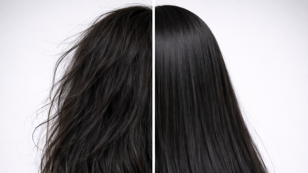 頭髮是否柔順有光澤：與「毛鱗片狀態」密切相關